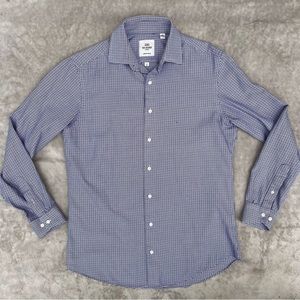 BEN SHERMAN Tailored Long Sleeve Button Down - Purple & Blue Houndstooth - M